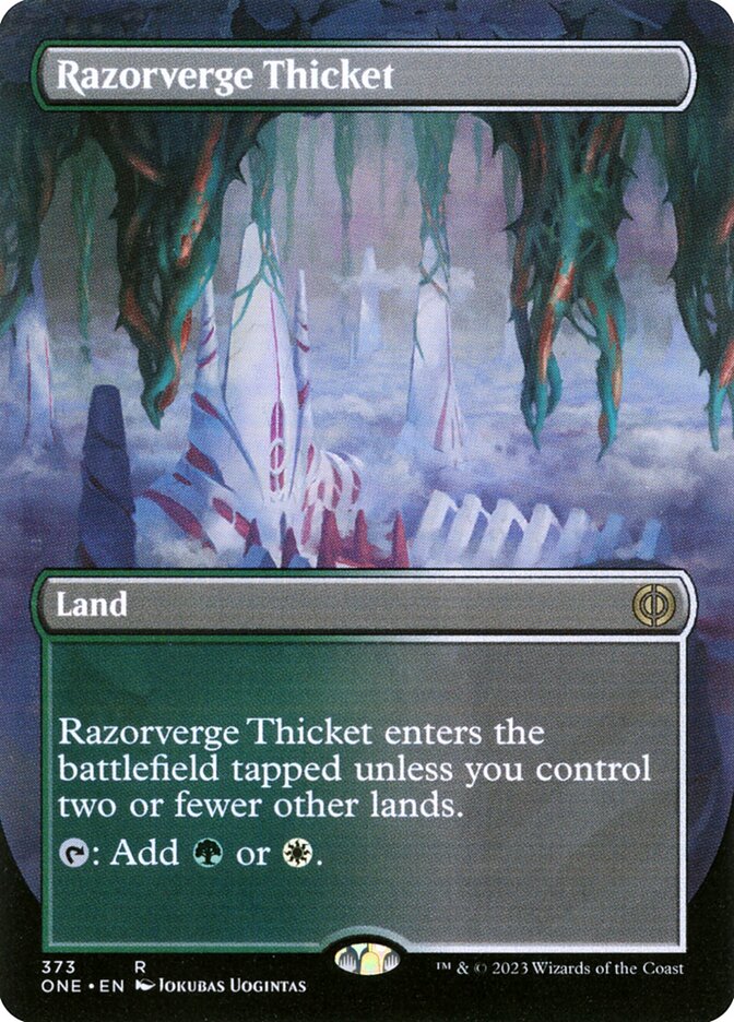 Razorverge Thicket (Borderless) - (Foil): Phyrexia: All Will Be One
