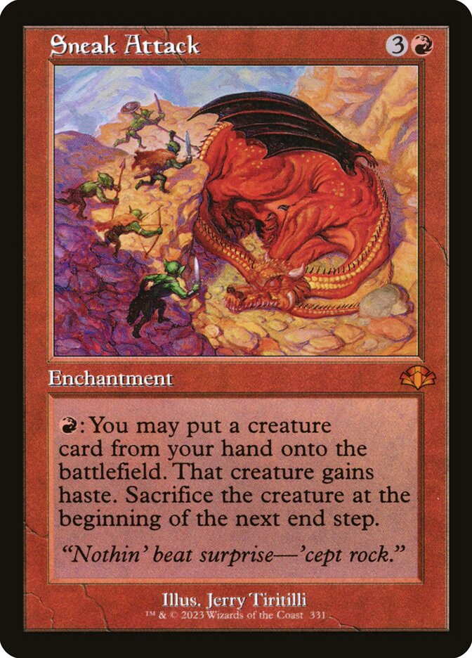 Sneak Attack (Retro Frame) - (Foil): Dominaria Remastered