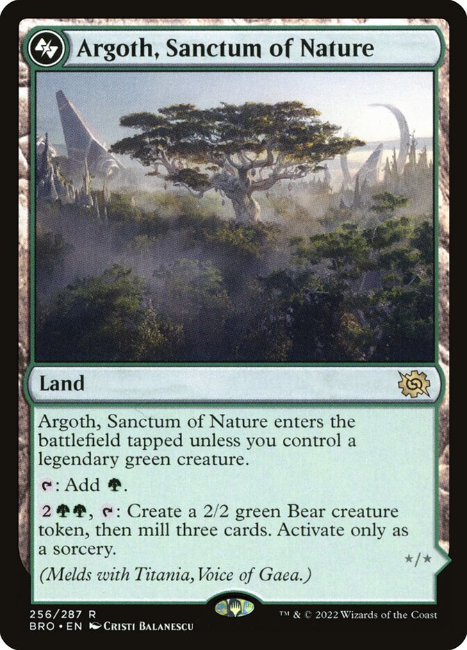 Argoth, Sanctum of Nature // Titania, Gaea Incarnate (Bottom) - (Foil): The Brothers' War