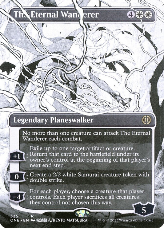 The Eternal Wanderer (#335) (Borderless) - (Foil): Phyrexia: All Will Be One