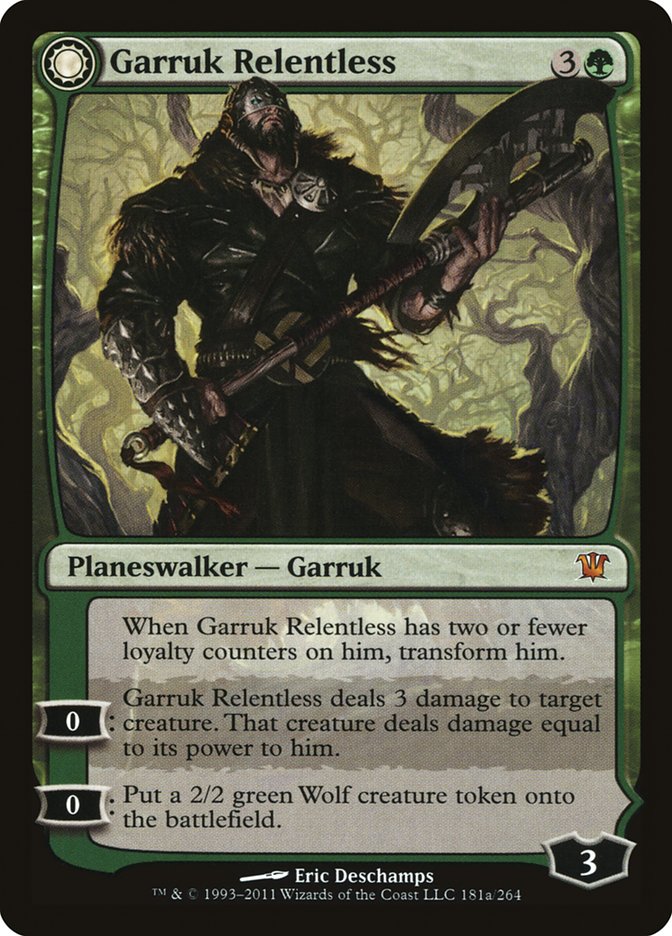 Garruk Relentless // Garruk, the Veil-Cursed: Innistrad