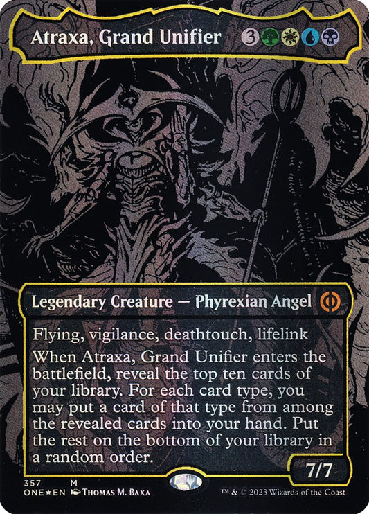 Atraxa, Grand Unifier (#357) (Borderless) (Oil Slick Foil) - (Foil): Phyrexia: All Will Be One