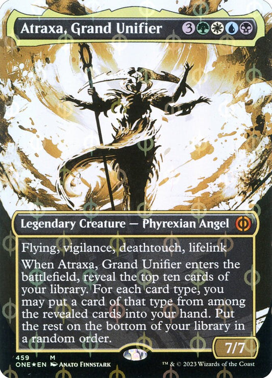 Atraxa, Grand Unifier (#459) (Borderless) (Showcase) (Compleat Foil) - (Foil): Phyrexia: All Will Be One