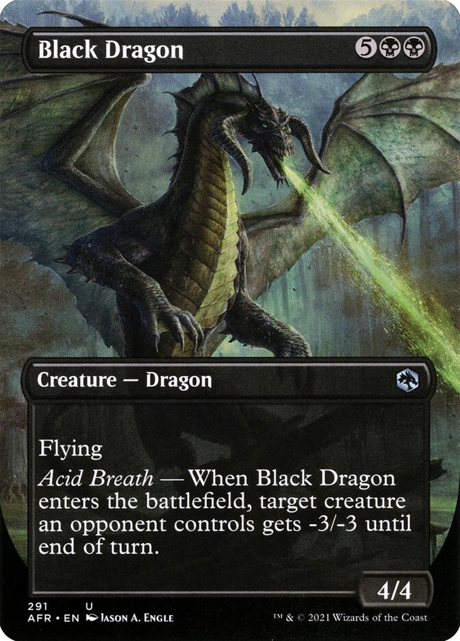 Black Dragon (Borderless) - (Foil): Adventures in the Forgotten Realms