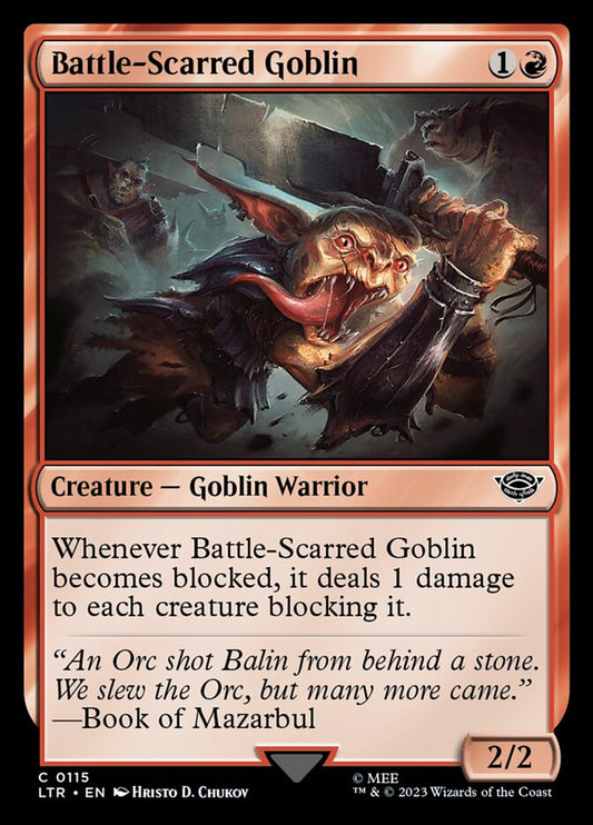 Battle-Scarred Goblin - (Foil): The Lord of the Rings: Tales of Middle-earth