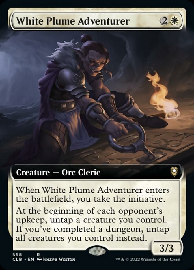 White Plume Adventurer (Extended Art) - (Foil): Commander Legends: Battle for Baldur's Gate