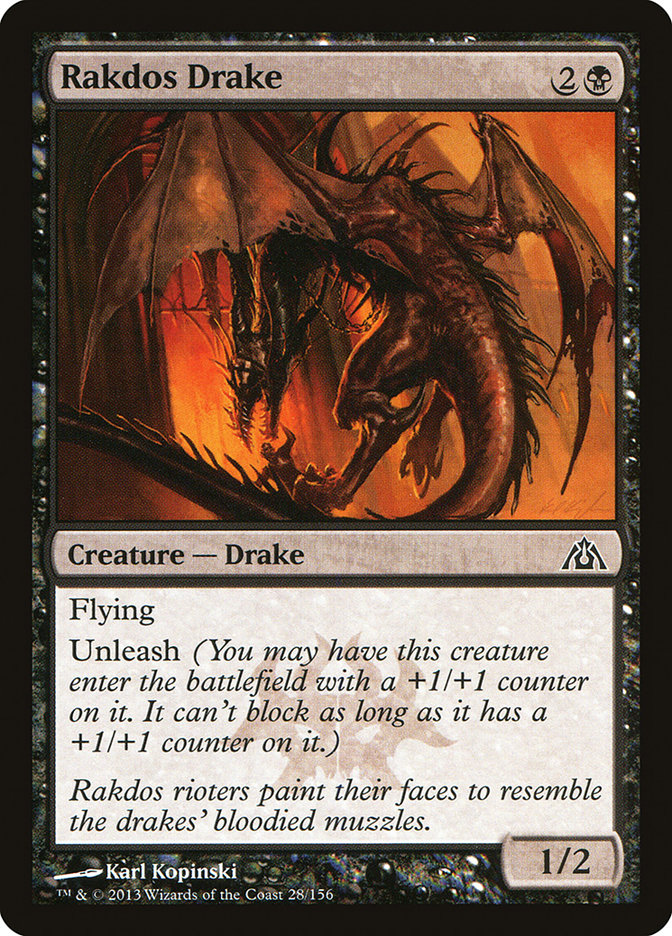 Rakdos Drake - (Foil): Dragon's Maze