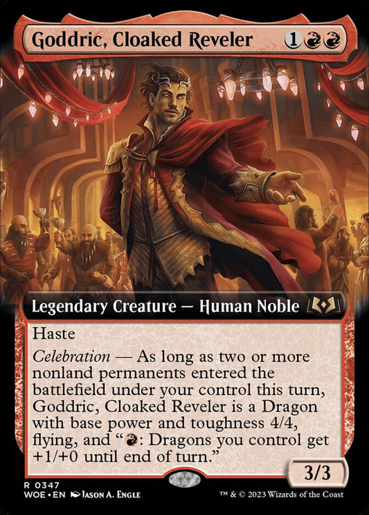 Goddric, Cloaked Reveler (Extended Art) - (Foil): Wilds of Eldraine