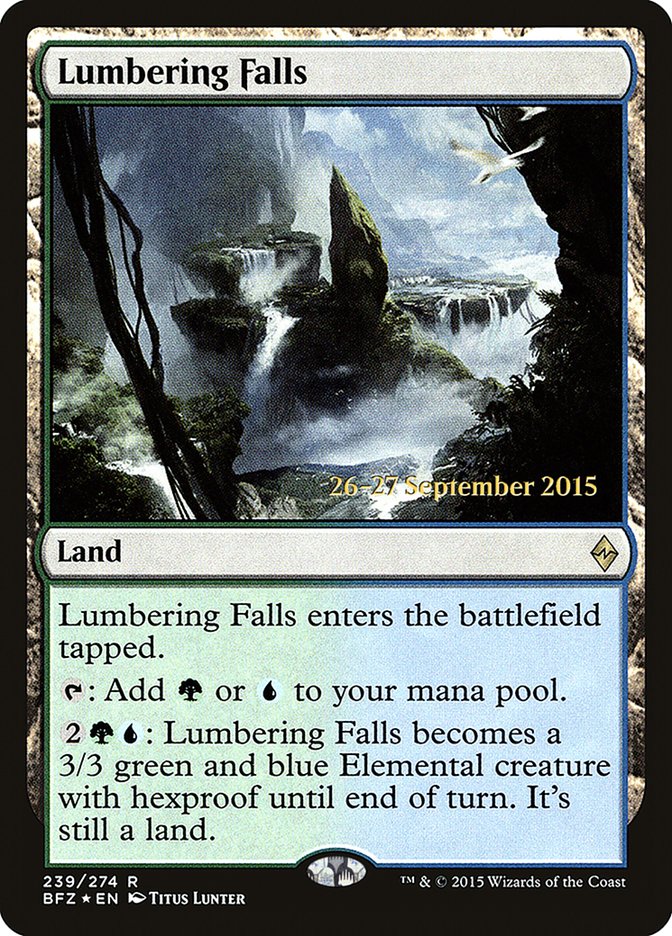 Lumbering Falls (Prerelease) (Battle for Zendikar) - (Foil): Battle for Zendikar Promos