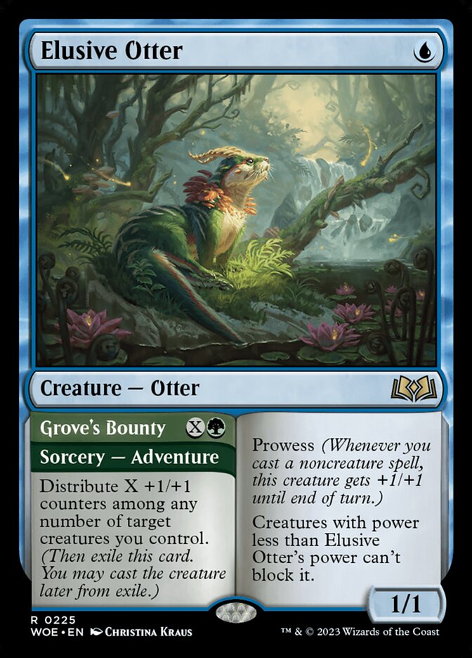 Elusive Otter // Grove's Bounty - (Foil): Wilds of Eldraine