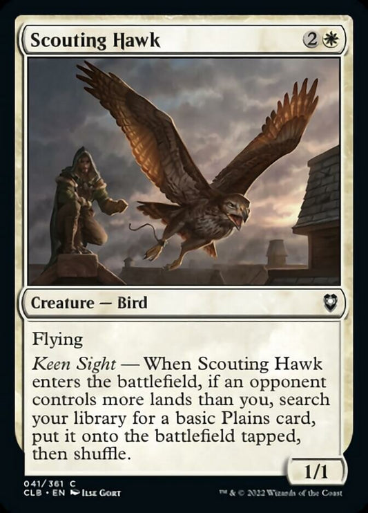 Scouting Hawk - (Foil): Commander Legends: Battle for Baldur's Gate