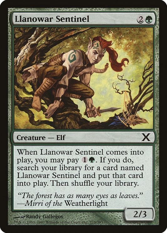 Llanowar Sentinel - (Foil): Tenth Edition