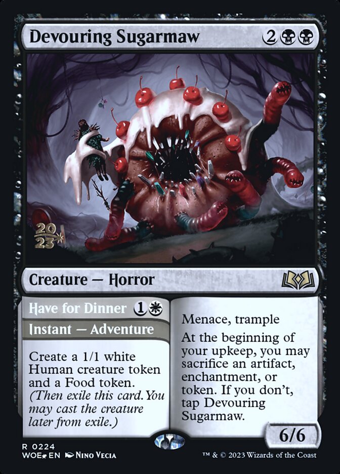 Devouring Sugarmaw // Have for Dinner (Prerelease) (Wilds of Eldraine) - (Foil): Wilds of Eldraine Promos