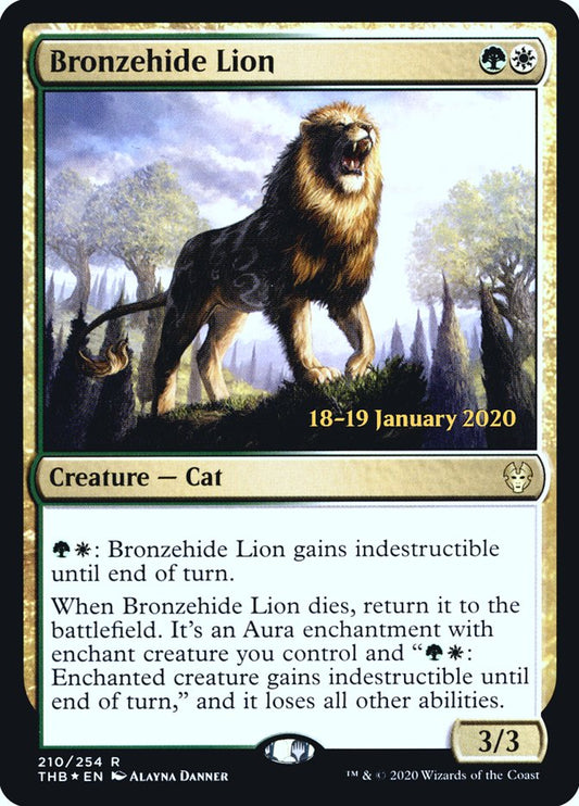 Bronzehide Lion (Prerelease) (Theros Beyond Death) - (Foil): Theros Beyond Death Promos