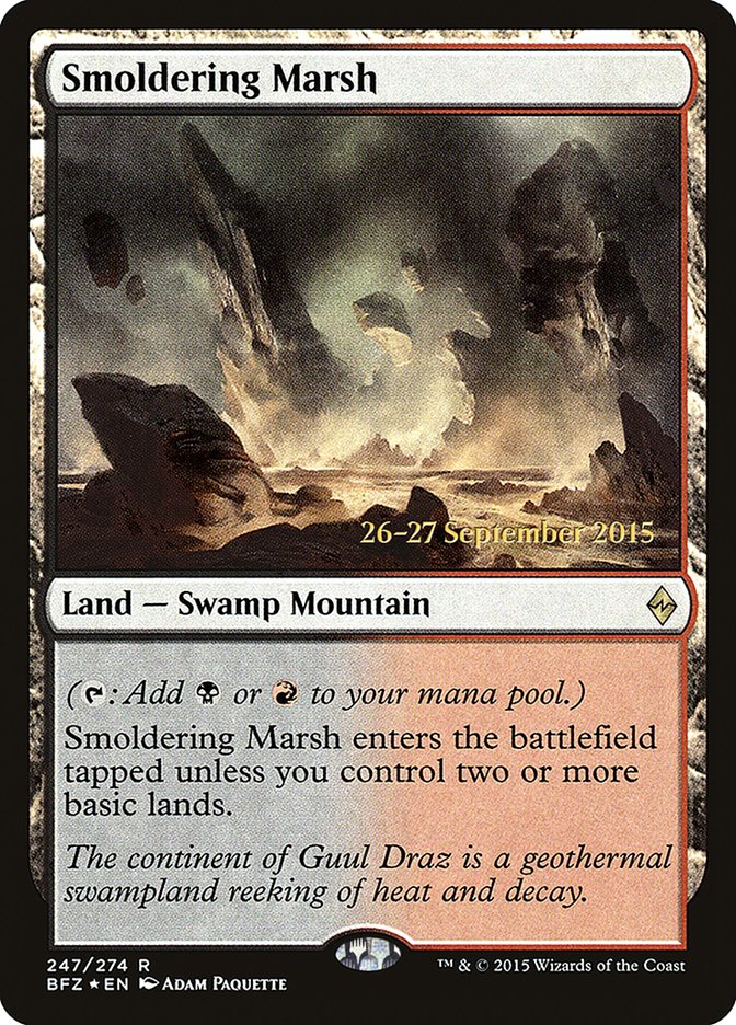 Smoldering Marsh (Prerelease) (Battle for Zendikar) - (Foil): Battle for Zendikar Promos