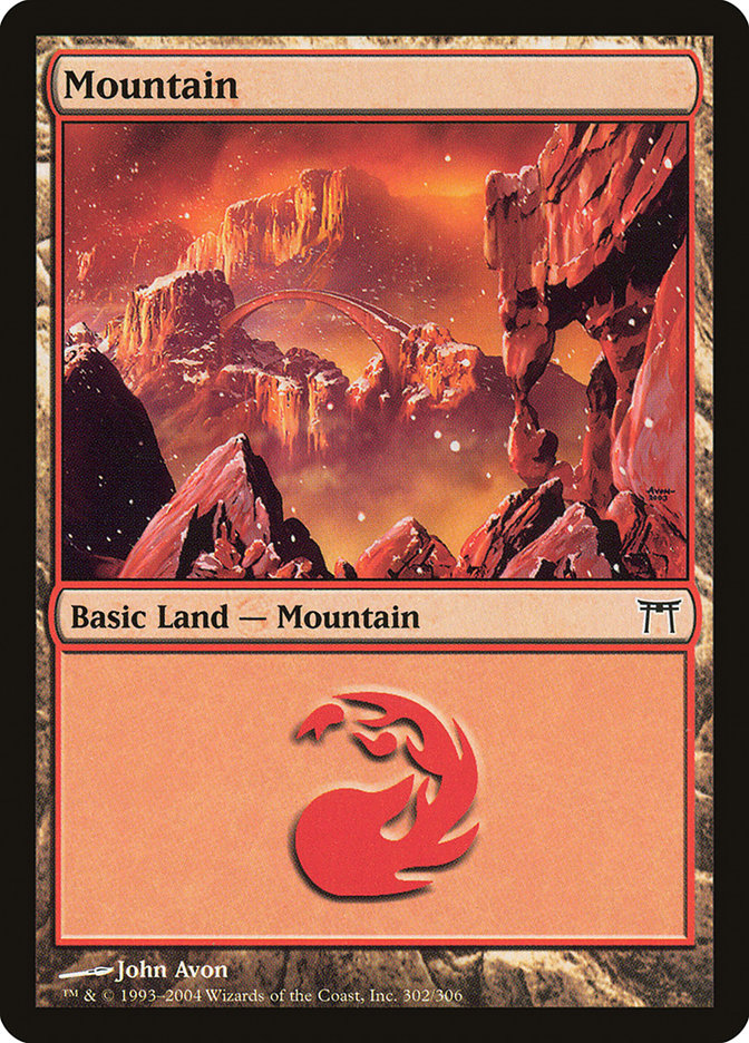 Mountain (#302) - (Foil): Champions of Kamigawa