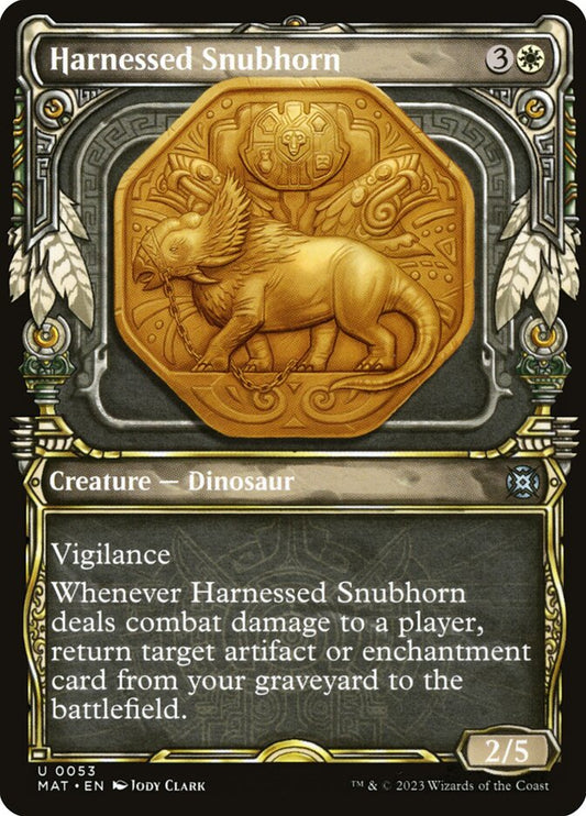 Harnessed Snubhorn (Showcase) - (Foil): March of the Machine: The Aftermath