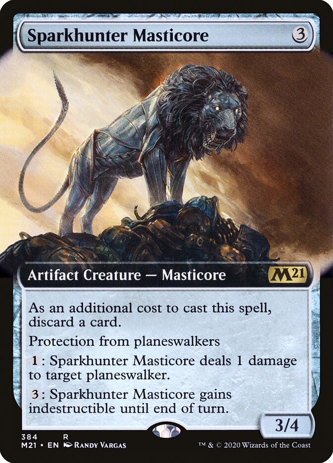 Sparkhunter Masticore (Extended Art): Core Set 2021