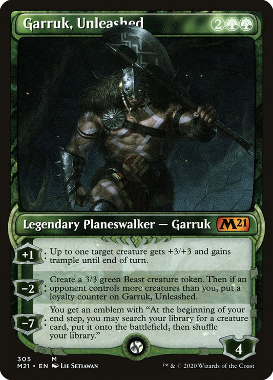 Garruk, Unleashed (Showcase) - (Foil): Core Set 2021
