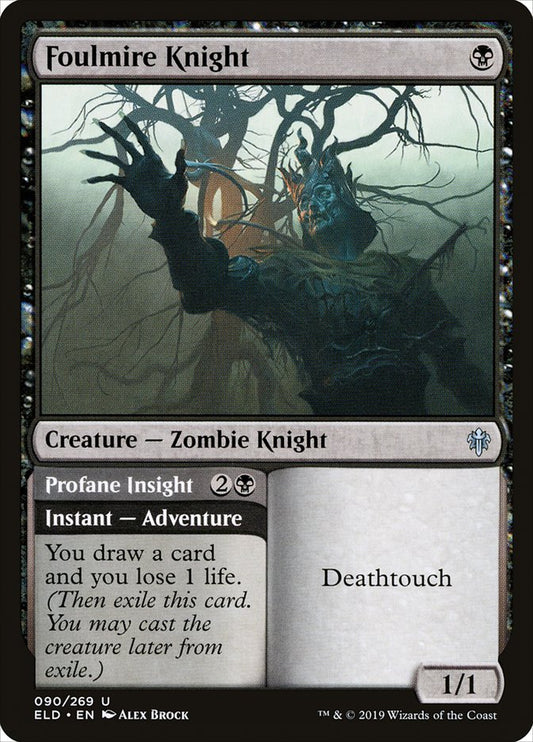 Foulmire Knight // Profane Insight - (Foil): Throne of Eldraine