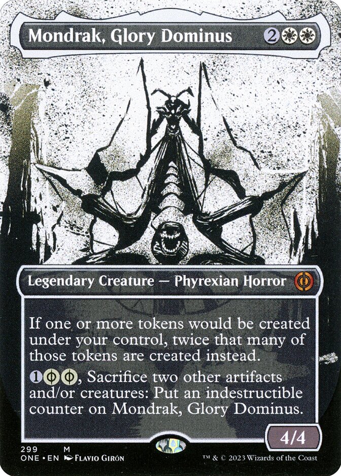 Mondrak, Glory Dominus (#299) (Borderless) (Showcase) - (Foil): Phyrexia: All Will Be One