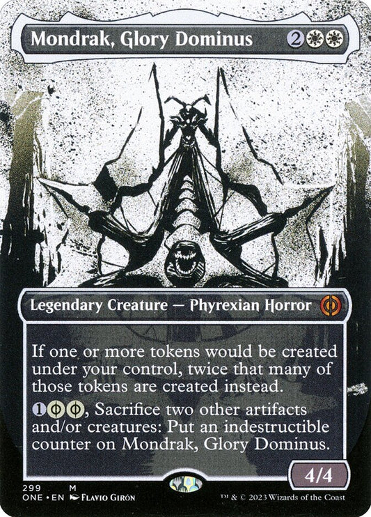 Mondrak, Glory Dominus (#299) (Borderless) (Showcase) - (Foil): Phyrexia: All Will Be One