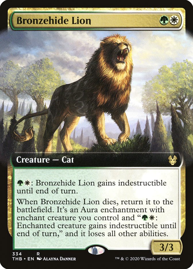 Bronzehide Lion (Extended Art) - (Foil): Theros Beyond Death