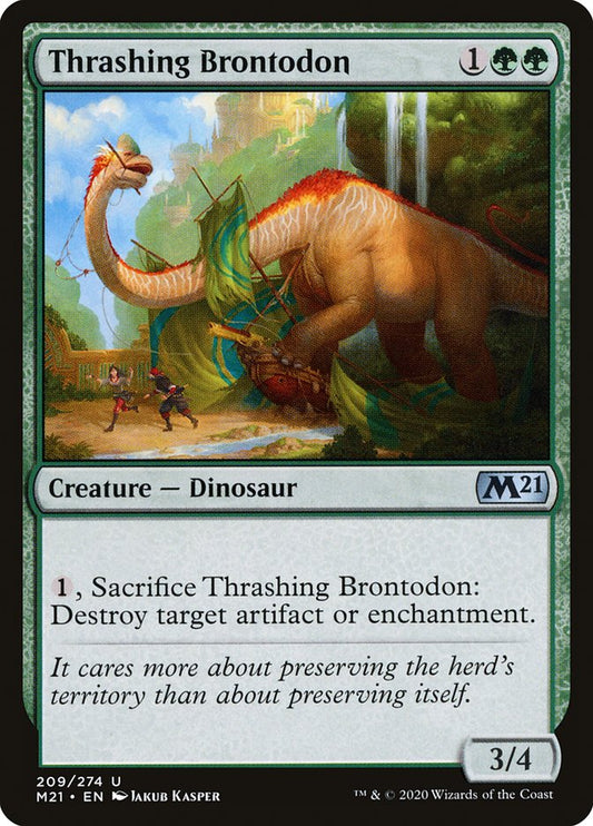 Thrashing Brontodon - (Foil): Core Set 2021