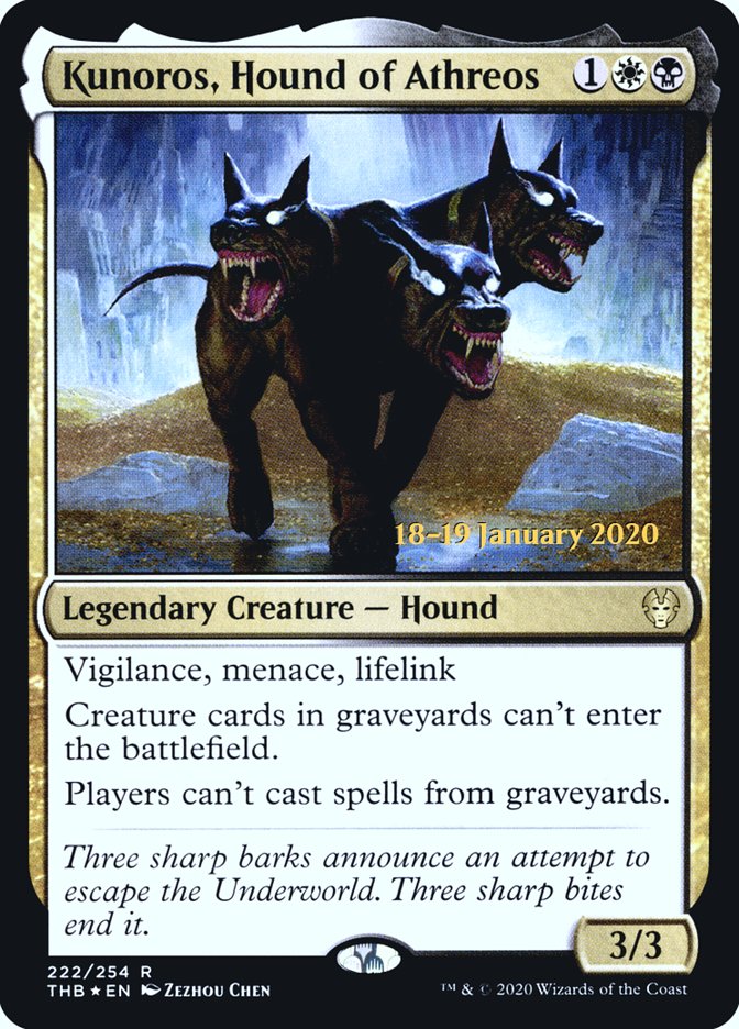 Kunoros, Hound of Athreos (Prerelease) (Theros Beyond Death) - (Foil): Theros Beyond Death Promos