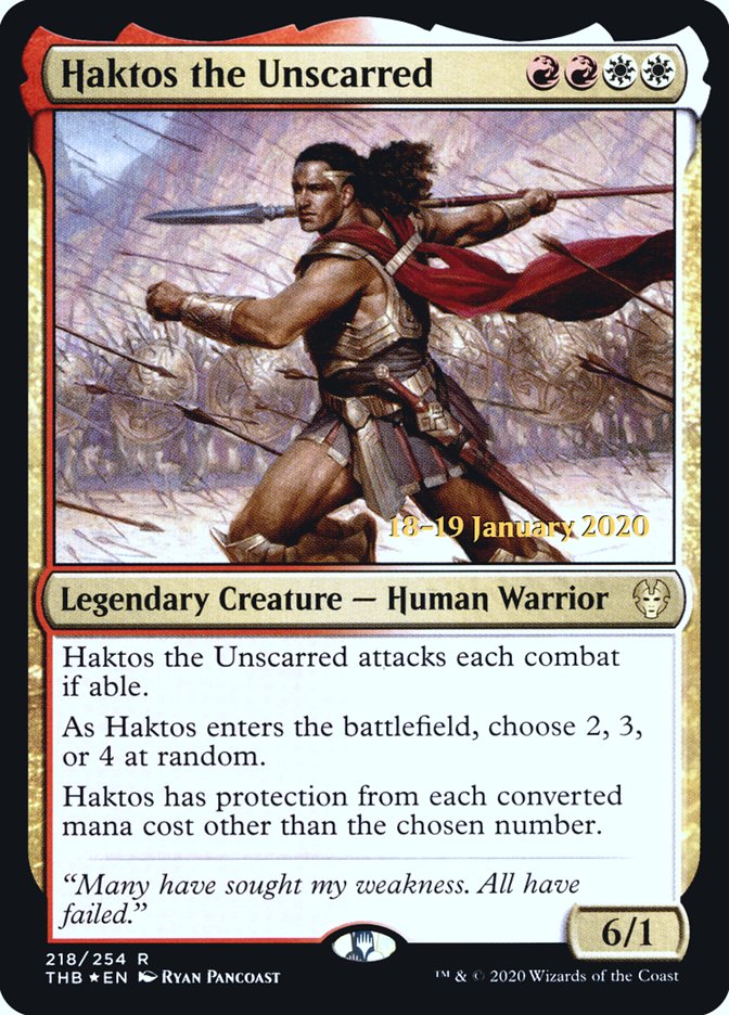Haktos the Unscarred (Prerelease) (Theros Beyond Death) - (Foil): Theros Beyond Death Promos