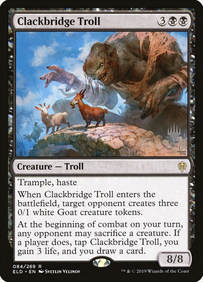 Clackbridge Troll (Promo Pack) (Throne of Eldraine): Throne of Eldraine Promos