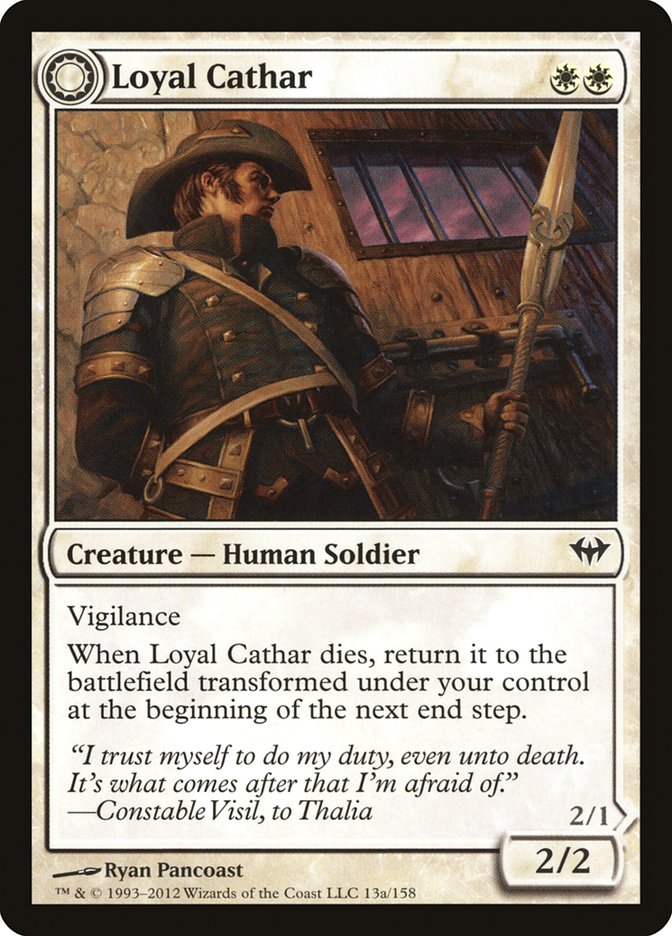 Loyal Cathar // Unhallowed Cathar - (Foil): Dark Ascension