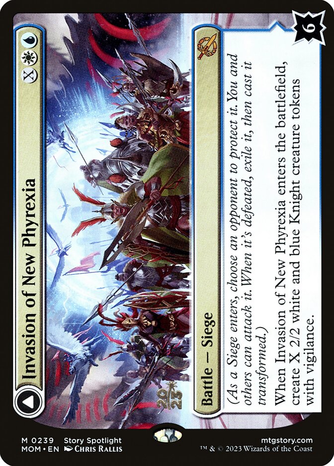Invasion of New Phyrexia // Teferi Akosa of Zhalfir (Prerelease) (March of the Machine) - (Foil): March of the Machine Promos