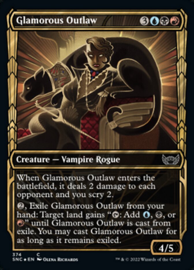 Glamorous Outlaw (Showcase) (Gilded Foil) - (Foil): Streets of New Capenna