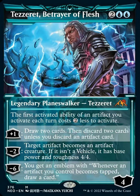 Tezzeret, Betrayer of Flesh (Showcase): Kamigawa: Neon Dynasty