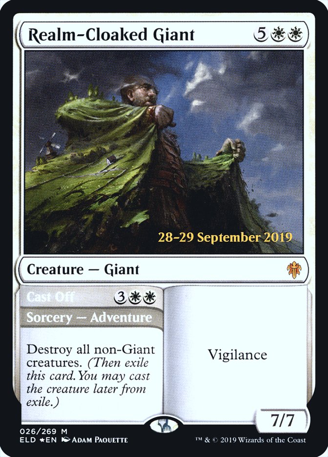 Realm-Cloaked Giant // Cast Off (Prerelease) (Throne of Eldraine) - (Foil): Throne of Eldraine Promos