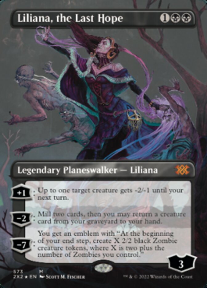 Liliana, the Last Hope (Borderless) (Textured Foil) - (Foil): Double Masters 2022