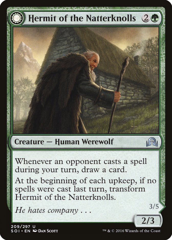 Hermit of the Natterknolls // Lone Wolf of the Natterknolls: Shadows over Innistrad