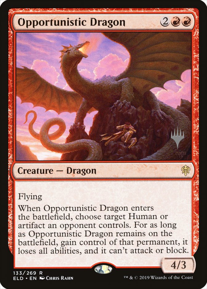 Opportunistic Dragon (Promo Pack) (Throne of Eldraine): Throne of Eldraine Promos