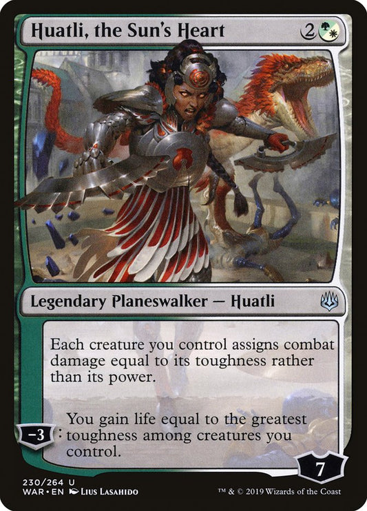 Huatli, the Sun's Heart - (Foil): War of the Spark