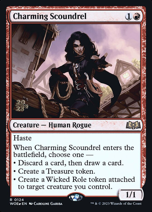 Charming Scoundrel (Prerelease) (Wilds of Eldraine) - (Foil): Wilds of Eldraine Promos