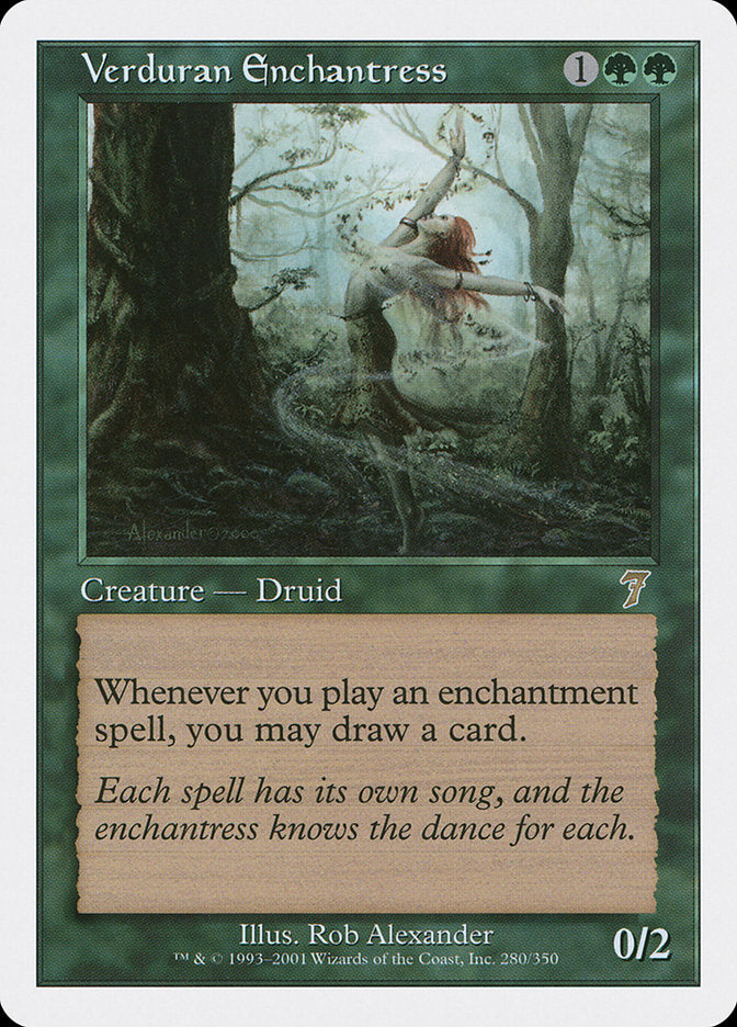 Verduran Enchantress - (Foil): Seventh Edition