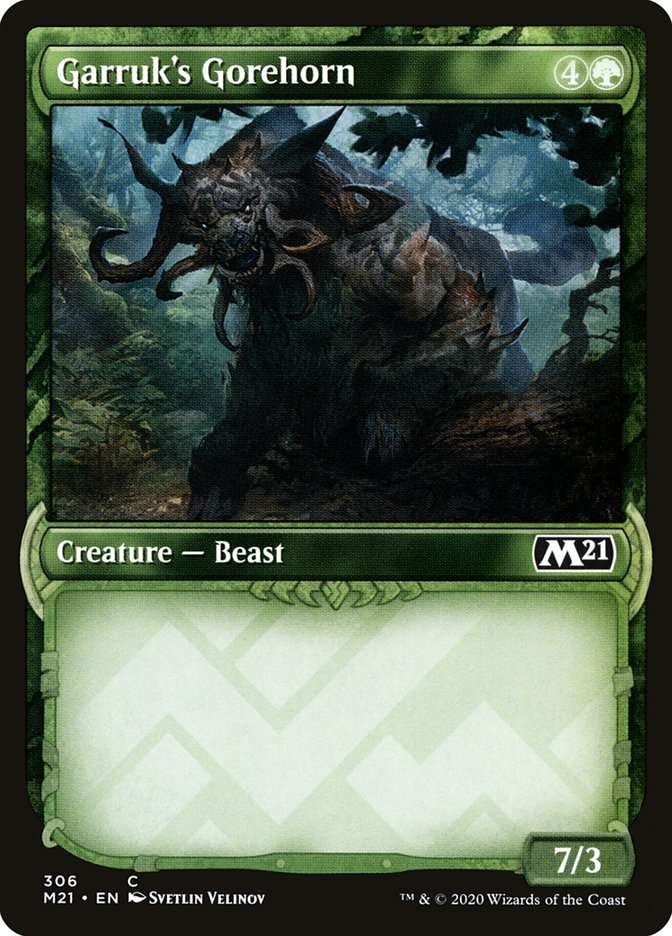 Garruk's Gorehorn (Showcase) - (Foil): Core Set 2021