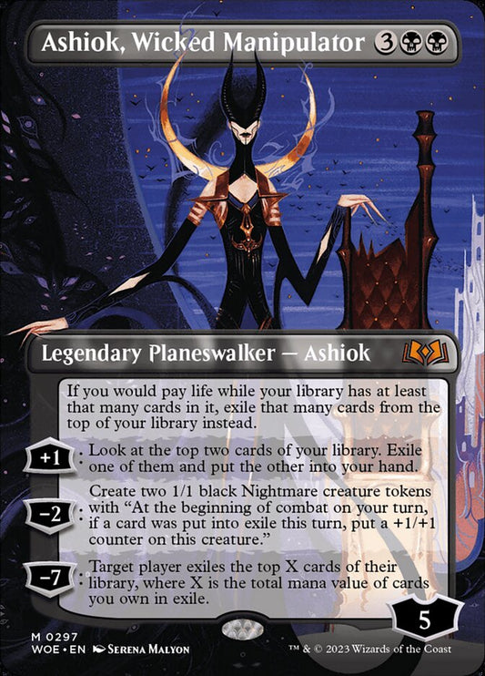 Ashiok, Wicked Manipulator (Borderless) - (Foil): Wilds of Eldraine