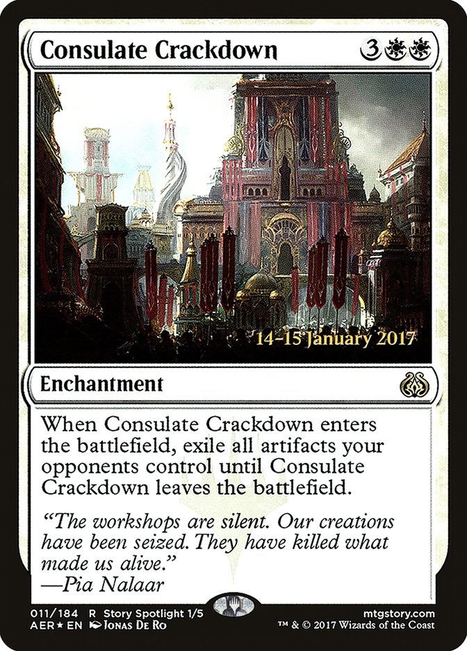 Consulate Crackdown (Prerelease) (Aether Revolt) - (Foil): Aether Revolt Promos