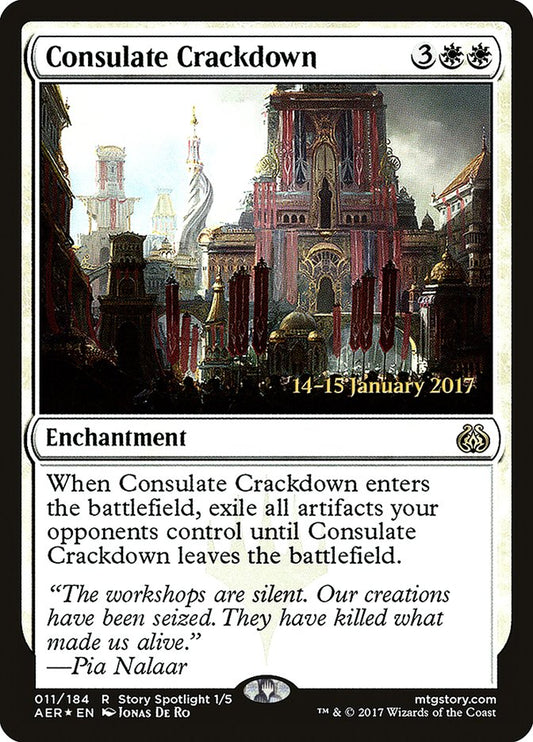 Consulate Crackdown (Prerelease) (Aether Revolt) - (Foil): Aether Revolt Promos