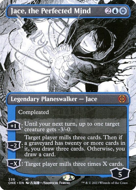 Jace, the Perfected Mind (#336) (Borderless) - (Foil): Phyrexia: All Will Be One