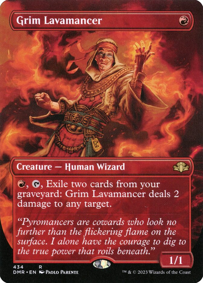 Grim Lavamancer (Borderless): Dominaria Remastered