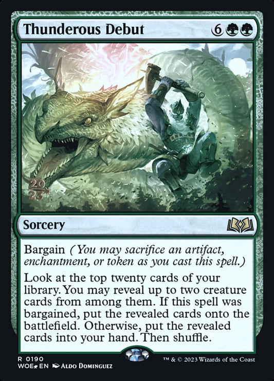 Thunderous Debut (Prerelease) (Wilds of Eldraine) - (Foil): Wilds of Eldraine Promos
