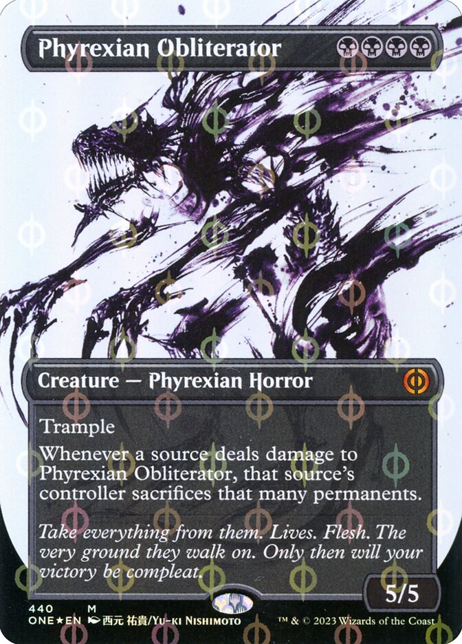Phyrexian Obliterator (#440) (Borderless) (Showcase) (Compleat Foil) - (Foil): Phyrexia: All Will Be One